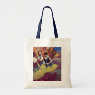 Tote Bag Trois danseurs en jupe jaune par Degas