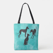 Tote Bag Trois Greyhounds italiens (Dos)
