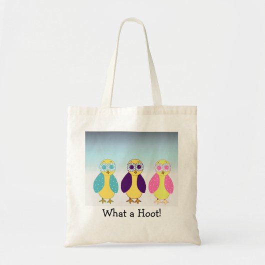 Tote Bag Trois Hiboux Mignons (Devant)