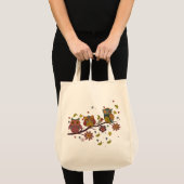 Tote Bag Trois hiboux sur branche (Devant (produit))