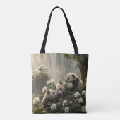 Tote Bag Trois mignons Pandas (Dos)