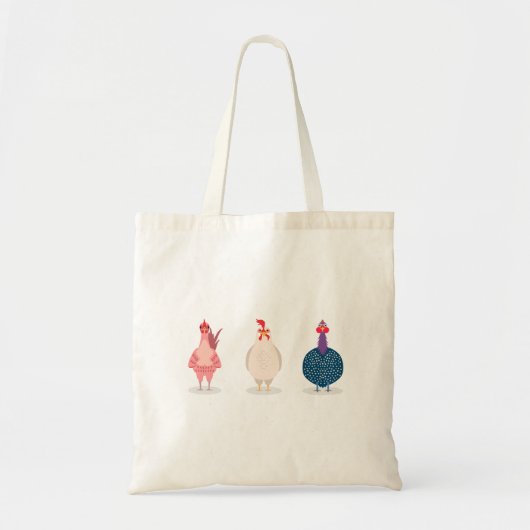 Tote Bag Trois mignons poulets (Devant)