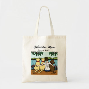 Tote Bag Trois personnalisés Labradors et maman