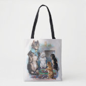 Tote Bag Trois petits chatons et mère, Louis Wain (Devant)