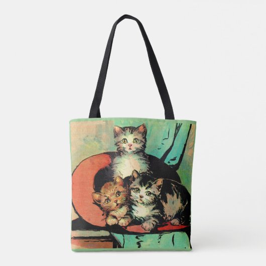 Tote Bag trois petits chatons imprimés (Dos)