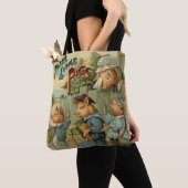 Tote Bag Trois Petits Chiens Vintage Fairy Tale (De près)
