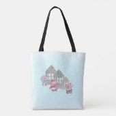 Tote Bag Trois petits cochons avec leur maison Personnalisé (Dos)