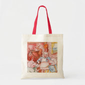 Tote Bag Trois Petits Cochons Cuisinant Loup, Conte de Fées (Devant)