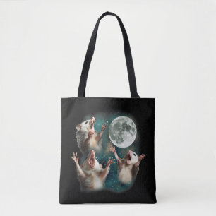 Tote Bag Trois Possum Lune 3Opossum Drôle Bizarre Mème Maud