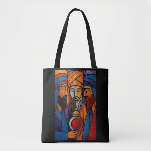 Tote Bag Trois Sages Verre Moderne Coloré (Devant)