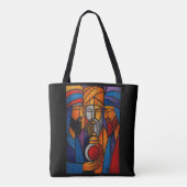 Tote Bag Trois Sages Verre Moderne Coloré (Dos)