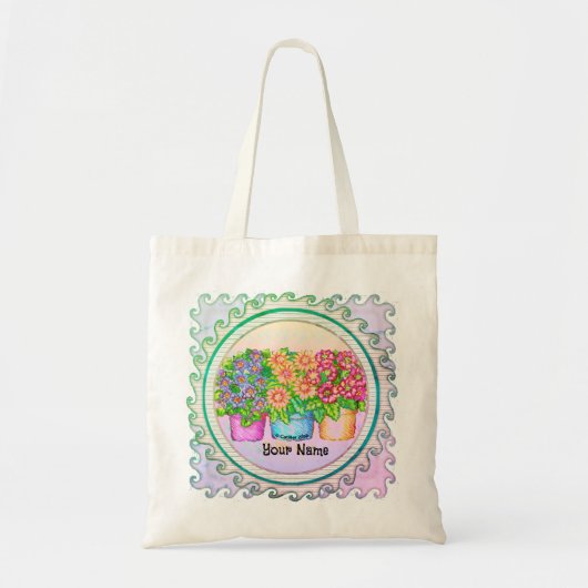 Tote Bag Trois vases fleurs (Devant)