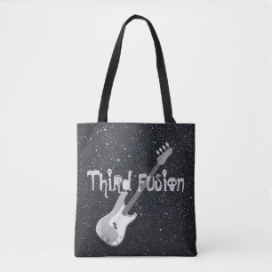 Tote Bag Troisième noir de guitare basse de fusion