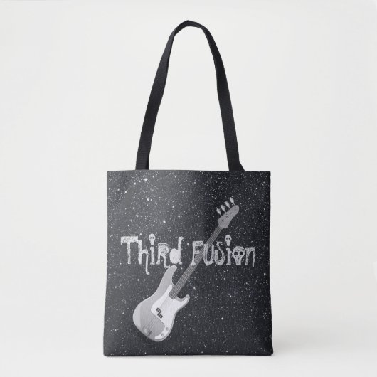 Tote Bag Troisième noir de guitare basse de fusion (Devant)