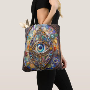 Tote Bag Troisième œil sur verre et bronze