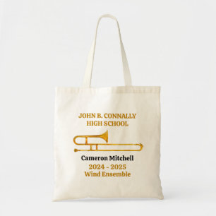 Tote Bag Trombone High School Band Gold Personnalisé