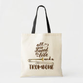 Tote Bag Trombone Tout ce dont vous avez besoin est l'amour (Devant)
