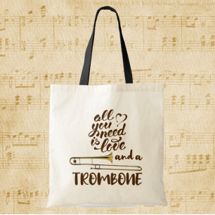 Tote Bag Trombone Tout ce dont vous avez besoin est l'amour