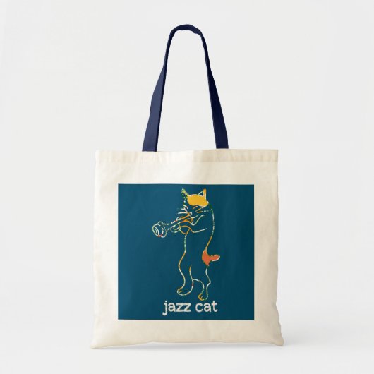 Tote Bag Trompette Chat Jazz Chat Trumpeter Chat Trumpeter (Devant)