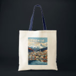 Tote Bag Tromso Norvège Travel Art Vintage<br><div class="desc">Conception de déplacement vectoriel rétro Tromso. Tromsø est une ville de la municipalité de Tromsø dans le comté de Troms,  en Norvège.</div>