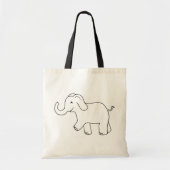 Tote Bag Tronc d'éléphant vers le haut d'art simple mignon (Devant)