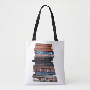 Tote Bag Trop amateur de livres-Old Stack of Books avec cit