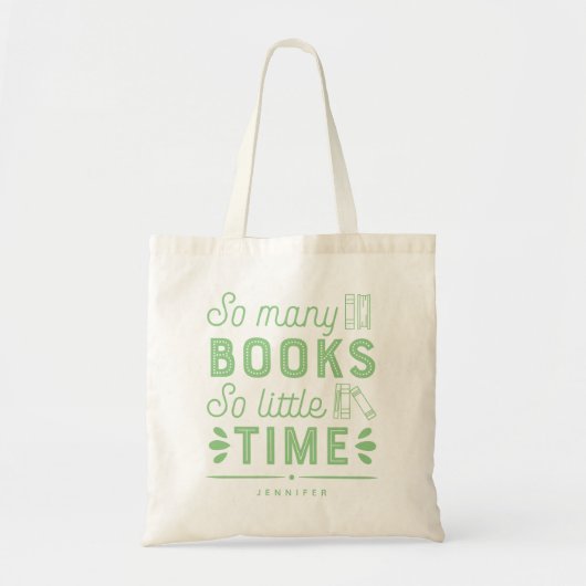 Tote Bag Trop de livres couleur modifiable personnalisée (Devant)