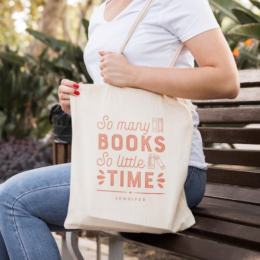 Tote Bag Trop de livres Modifier la couleur Personnalisé