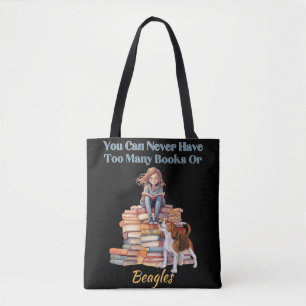 Tote Bag Trop de livres ou de Beagles