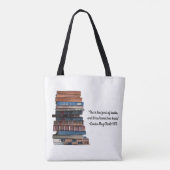 Tote Bag Trop friands de livres-Old Stack of Books avec Cit (Dos)