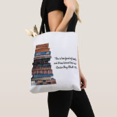 Tote Bag Trop friands de livres-Old Stack of Books avec Cit (De près)