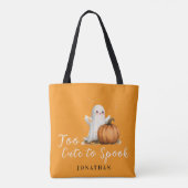 Tote Bag Trop mignon pour effrayer Orange  (Dos)