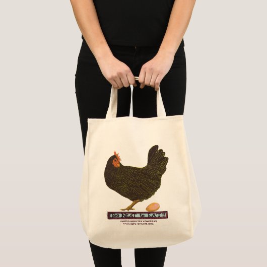 Tote Bag Trop ordonné pour manger ! - Poule (Devant (produit))