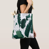 Tote Bag Tropical Banana Leaf Pattern Tote Bag: Dark Green (De près)