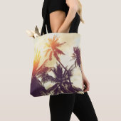 Tote Bag Tropical beach background with palm trees silhouet (De près)