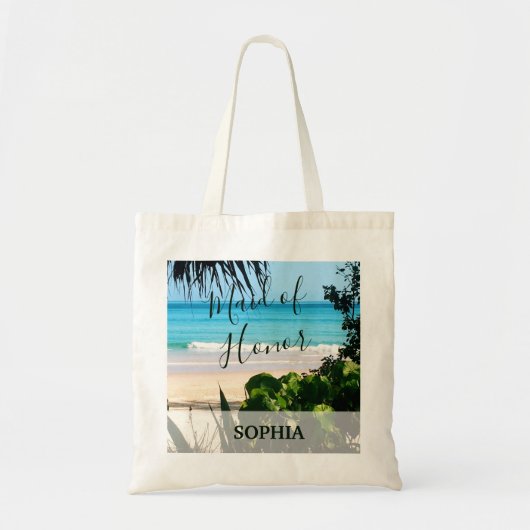 Tote Bag Tropical Beach Bridesmaid Ocean Blue Summer (Devant)