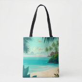 Tote Bag Tropical Beach Destination Nouveaux mariés Cadeau  (Devant)