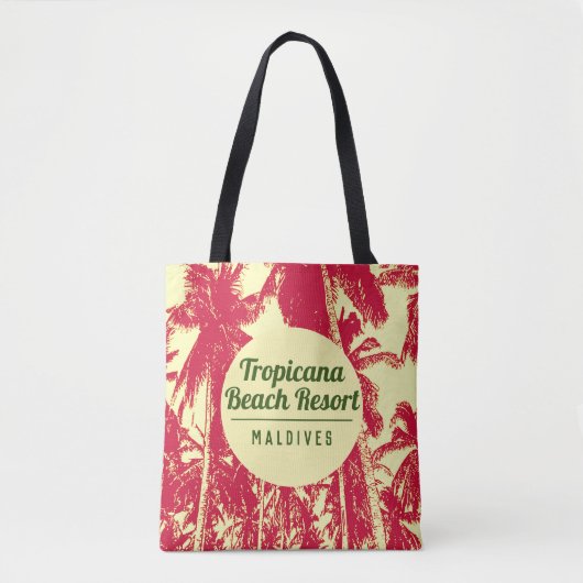 Tote Bag Tropical Beach Resort avec Palm Trees Design (Devant)