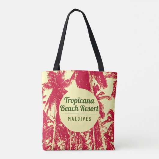 Tote Bag Tropical Beach Resort avec Palm Trees Design (Dos)