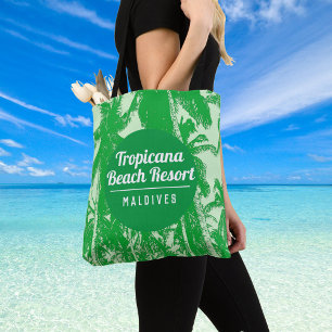Tote Bag Tropical Beach Resort avec Palm Trees Design