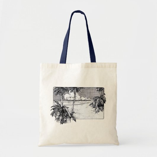 Tote Bag Tropical Beach South Wind Vintage Art (Devant)
