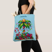 Tote Bag Tropical Christmas Holiday Palm Tree (De près)