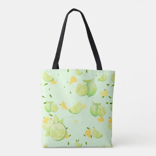 Tote Bag Tropical Green Citrus SUMMER Orange lemon Slice (Dos)