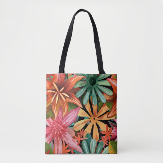 Tote Bag tropical/hawaïen/floral/fleur (Devant)