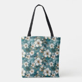 Tote Bag Tropical Hibiscus Floral Sarcelle (Dos)