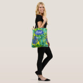 Tote Bag Tropical Jungle Feuilles Vert Jaune Nom (Sur le modèle)
