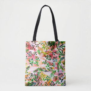 Tote Bag Tropical leaves pattern repeating. Artistic photo 
