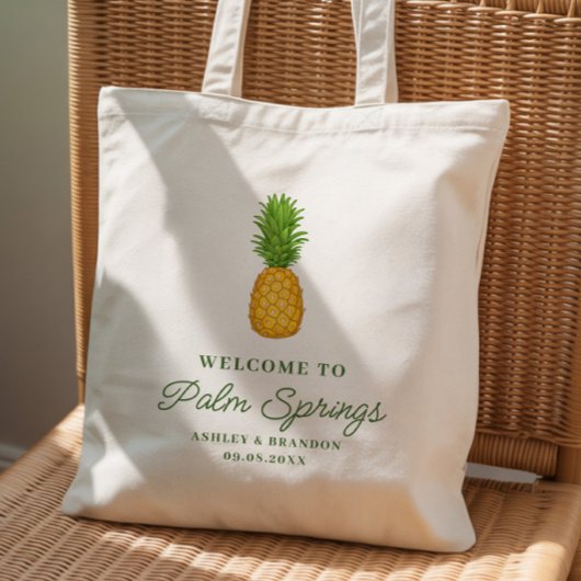 Tote Bag Tropical Pineapple Hotel Wedding Welcome