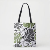 Tote Bag Tropical print monstera leaves scissors jungle exo (Devant)