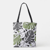 Tote Bag Tropical print monstera leaves scissors jungle exo (Dos)